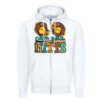 White calm your mitts softball Zipper Hoodie - Jasminsmagicworld