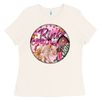 Bone pink christmas pig Ladies Tee - FaDigitalArtStudio