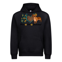 Black peace love dachshund Urban Hoodie - RanaPortraitStore