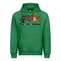 Emerald peace love dachshund Urban Hoodie - RanaPortraitStore