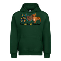 Forest Green peace love dachshund Urban Hoodie - RanaPortraitStore