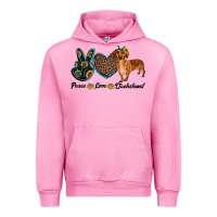 Fuchsia Pink peace love dachshund Urban Hoodie - RanaPortraitStore