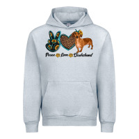 Heather Grey peace love dachshund Urban Hoodie - RanaPortraitStore