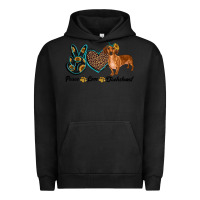 Pigment Black peace love dachshund Urban Hoodie - RanaPortraitStore