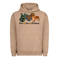 Pigment Burro peace love dachshund Urban Hoodie - RanaPortraitStore