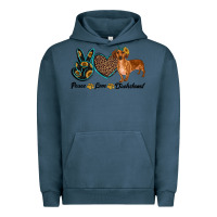 Pigment Midnight Navy peace love dachshund Urban Hoodie - RanaPortraitStore