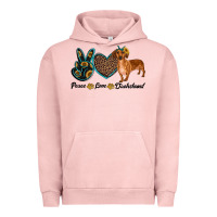 Pigment Salmon peace love dachshund Urban Hoodie - RanaPortraitStore