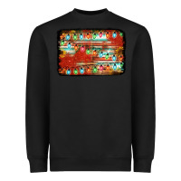 Black christmas serape sunflower background Heavyweight Sweatshirt - Jasminsmagicworld