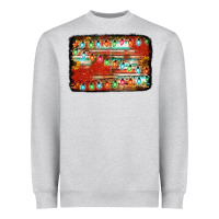 Heather Grey christmas serape sunflower background Heavyweight Sweatshirt - Jasminsmagicworld