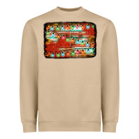 Mushroom christmas serape sunflower background Heavyweight Sweatshirt - Jasminsmagicworld