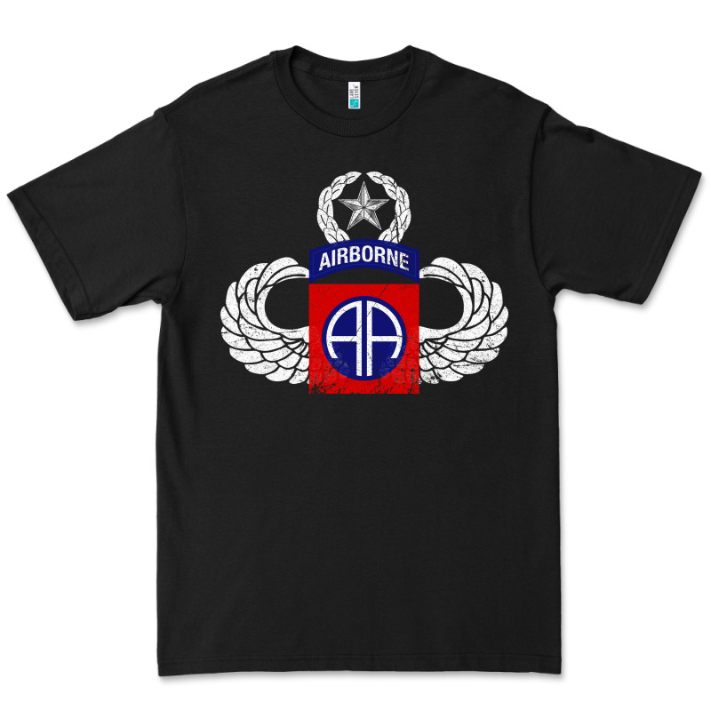 82nd Airborne Div Parachutist Wings And Patch - Distressed Premium Tee by baoMotion | Teevron