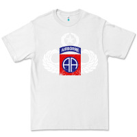White 82nd Airborne Div Parachutist Wings and Patch - Distressed Premium Tee - baoMotion