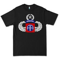 Black 82nd Airborne Div Parachutist Wings and Patch - Distressed Premium Tee - baoMotion
