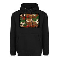 Black christmas buffalo plaid cowhide background Heavyweight Hoodie - Jasminsmagicworld