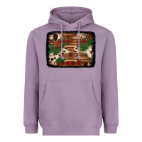 Lavender christmas buffalo plaid cowhide background Heavyweight Hoodie - Jasminsmagicworld