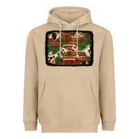 Mushroom christmas buffalo plaid cowhide background Heavyweight Hoodie - Jasminsmagicworld