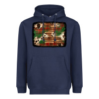 Navy christmas buffalo plaid cowhide background Heavyweight Hoodie - Jasminsmagicworld
