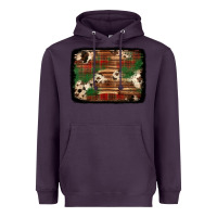 Plum christmas buffalo plaid cowhide background Heavyweight Hoodie - Jasminsmagicworld