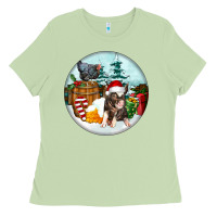 Matcha Christmas Pig With Chicken Ladies Tee - FaDigitalArtStudio