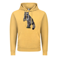 Vintage Mustard Raccoon Illustrations Vintage Hoodie - LillyAllenDesigns
