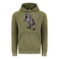 Vintage Olive Raccoon Illustrations Vintage Hoodie - LillyAllenDesigns