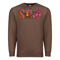 Chestnut xoxo valentine's day highland cow Premium Sweatshirt - Jasminsmagicworld