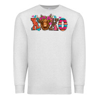 Oatmeal Heather xoxo valentine's day highland cow Premium Sweatshirt - Jasminsmagicworld
