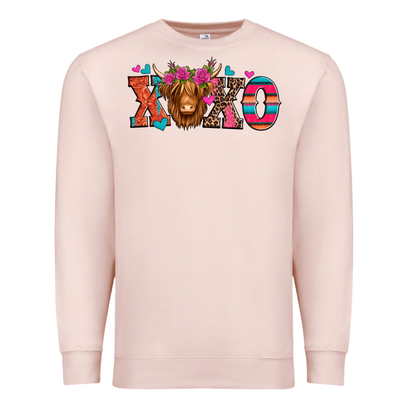 Xoxo Valentine's Day Highland Cow Premium Sweatshirt by Jasminsmagicworld | Teevron