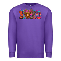 Purple xoxo valentine's day highland cow Premium Sweatshirt - Jasminsmagicworld