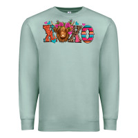 Seafoam xoxo valentine's day highland cow Premium Sweatshirt - Jasminsmagicworld
