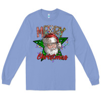Colony Blue festive santa claus greeting Long Sleeve Tee - CowhideDigitalArt