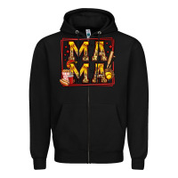 Black softball mama Zipper Hoodie - Jasminsmagicworld