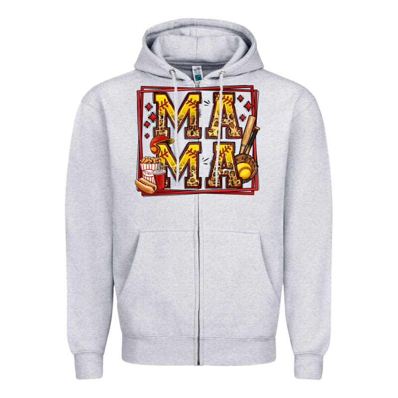 Softball Mama Zipper Hoodie by Jasminsmagicworld | Teevron