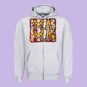 Softball Mama Zipper Hoodie Designed By Jasminsmagicworld