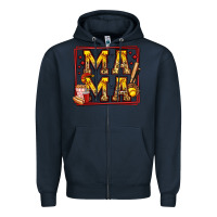 Navy softball mama Zipper Hoodie - Jasminsmagicworld