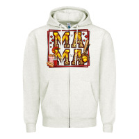 Oatmeal Heather softball mama Zipper Hoodie - Jasminsmagicworld