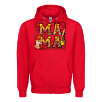 Red softball mama Zipper Hoodie - Jasminsmagicworld