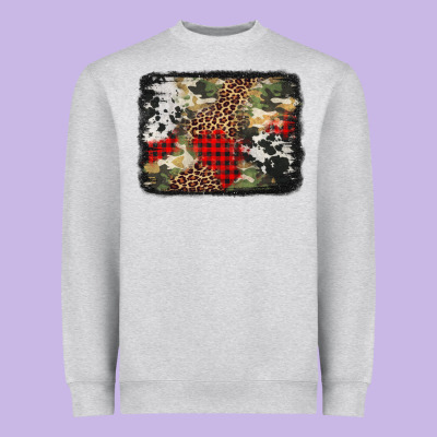 Army Cowhide Leopard Christmas Heavyweight Sweatshirt Designed By Jasminsmagicworld