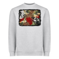 Heather Grey army cowhide leopard Christmas Heavyweight Sweatshirt - Jasminsmagicworld