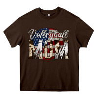 Chocolate Brown volleyball  mom 4 Heavy Core Tee - Jasminsmagicworld