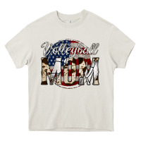Cream volleyball  mom 4 Heavy Core Tee - Jasminsmagicworld