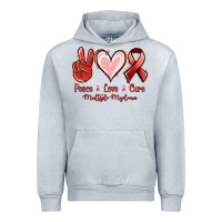 Heather Grey Peace Love Cure Multiple Myeloma Cancer Urban Hoodie - Jasminsmagicworld