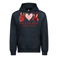 Navy Peace Love Cure Multiple Myeloma Cancer Urban Hoodie - Jasminsmagicworld