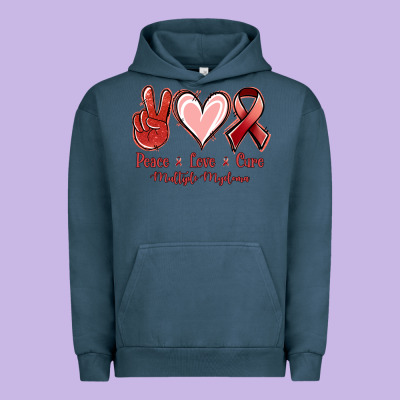 Peace Love Cure Multiple Myeloma Cancer Urban Hoodie Designed By Jasminsmagicworld