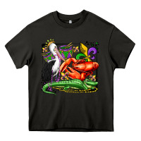 Asphalt mardi gras pelican crawfish crocodile Heavy Core Tee - OliviaCreatesArt