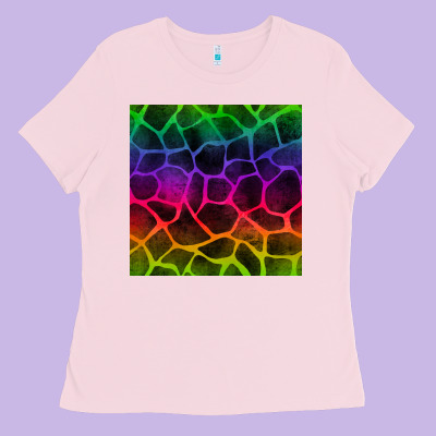 Colorful Giraffe Seamless Pattern Ladies Tee Designed By Bundleandbundleshop