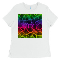 White colorful giraffe seamless pattern Ladies Tee - BundleAndBundleShop