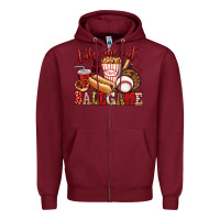 Burgundy take me out to the ball game baseball Zipper Hoodie - Jasminsmagicworld