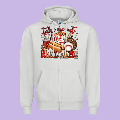 Take Me Out To The Ball Game Baseball Zipper Hoodie Designed By Jasminsmagicworld
