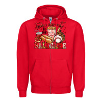 Red take me out to the ball game baseball Zipper Hoodie - Jasminsmagicworld